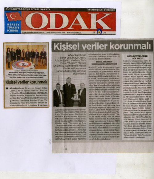 ATSO’DA KİŞİSEL VERİLERİN KORUNMASI KANUNU İLE İLGİLİ SEMİNER DÜZENLENDİ