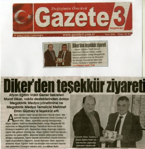 Diker’den teşekkür ziyareti